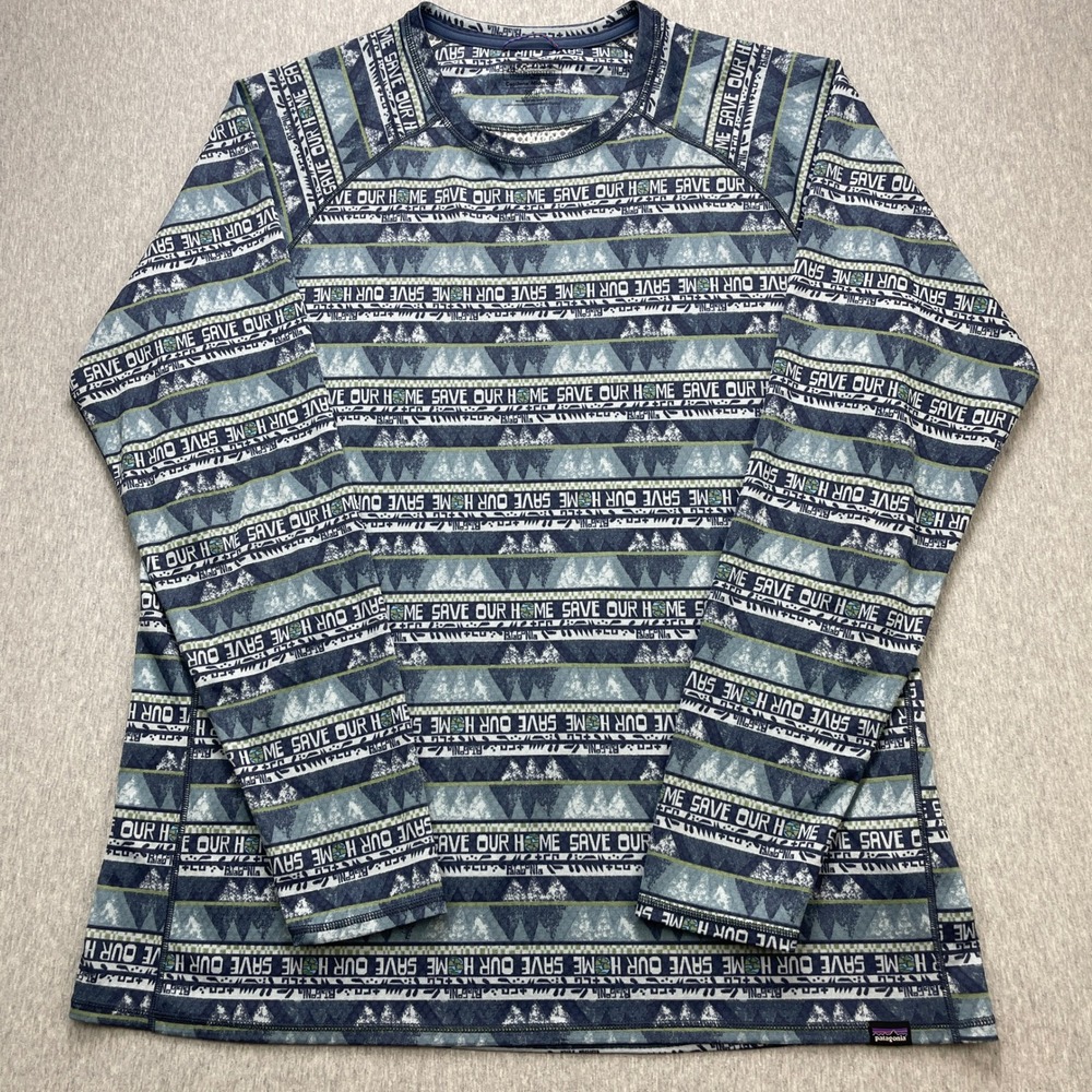 Patagonia Capilene Midweight Crew XL Mens Base Layer Shirt Save Our Home Graphic - Picture 3 of 8